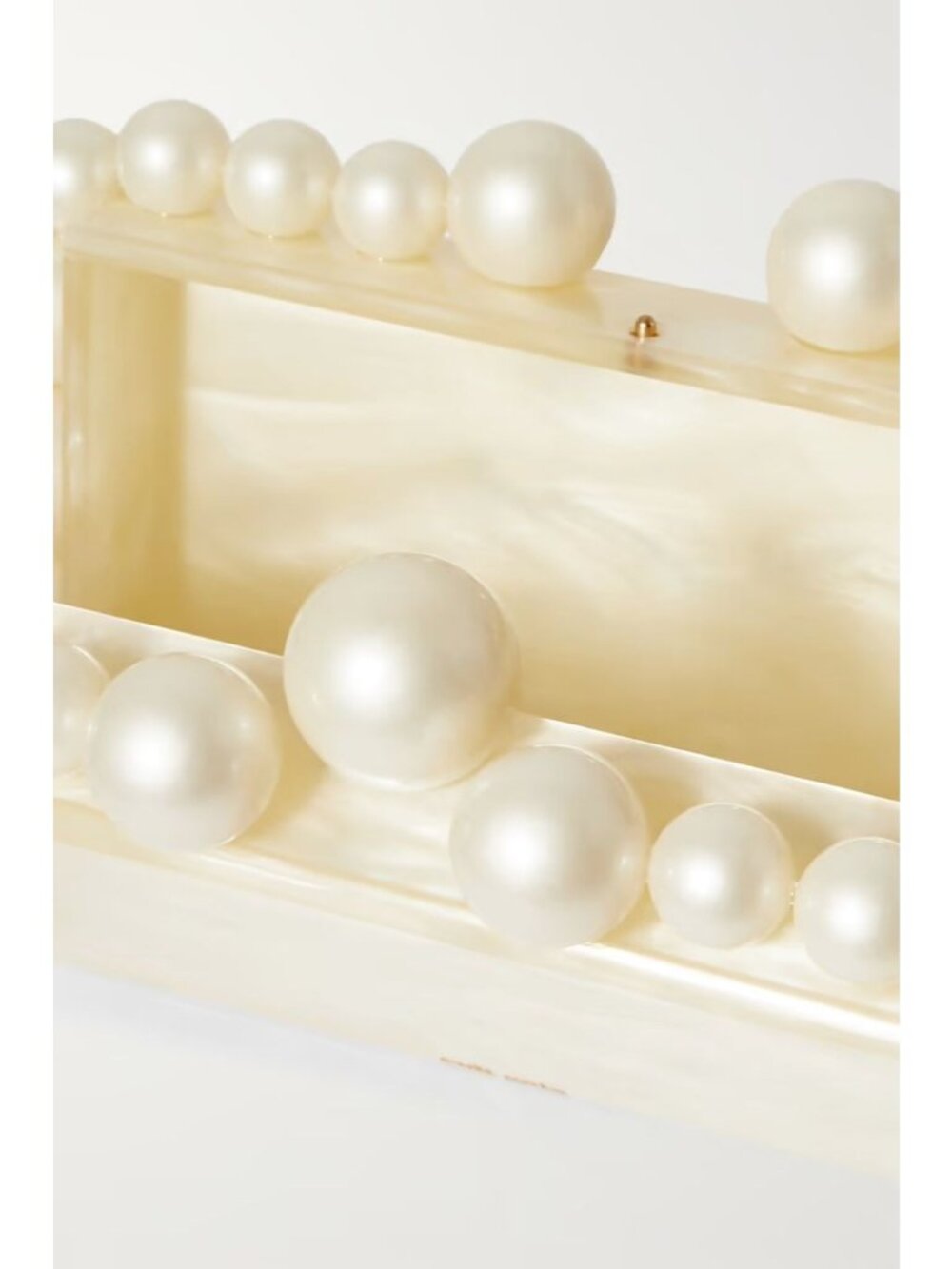 Cult Gaia Eos Beaded Acrylic Box Clutch in Pearl With Box Womens Ball Bag - Picture 3 of 16